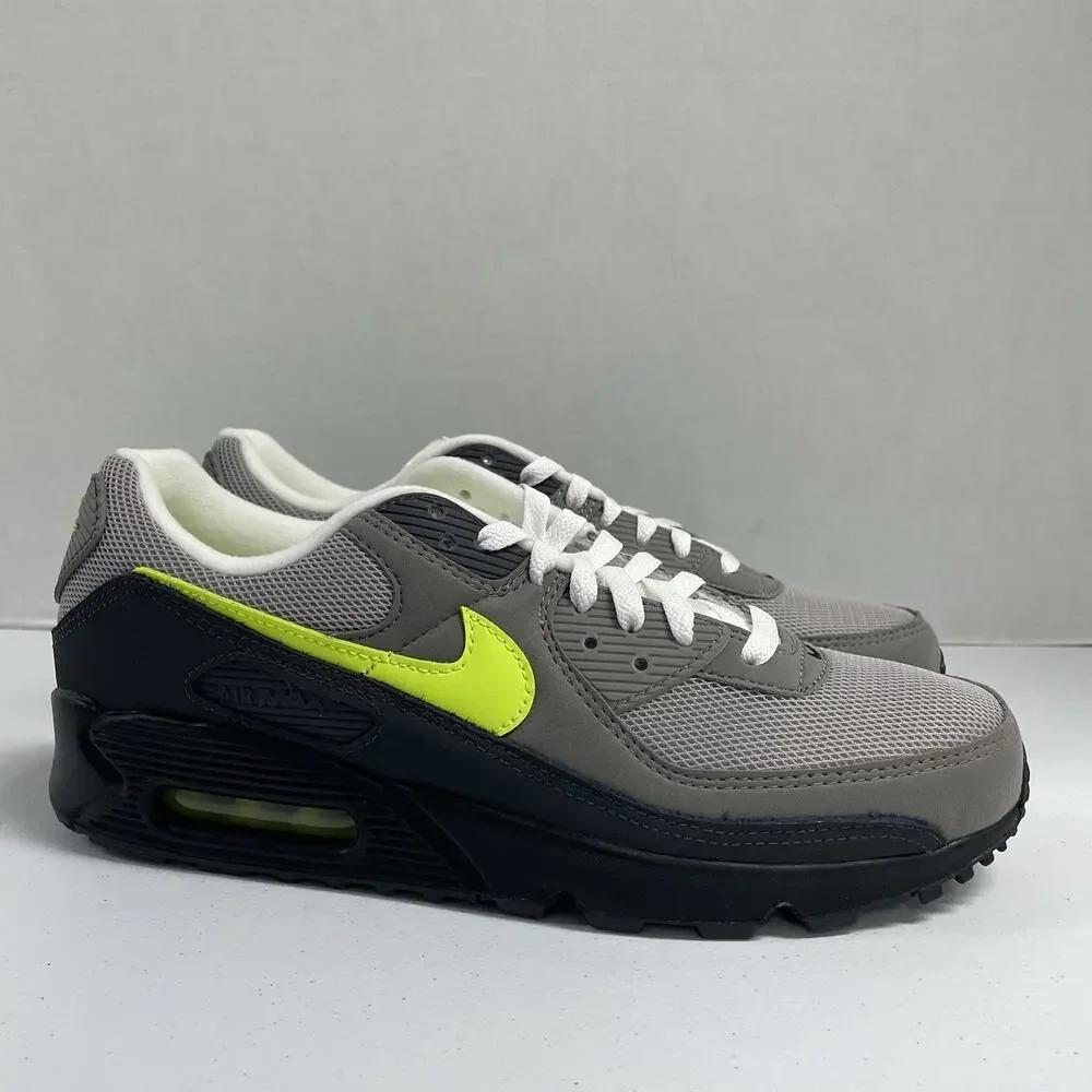 Nike Air Max 90 Neon IQ0289 010 Size 10 OG Black Grey Volt Retro Low Top Shoes
